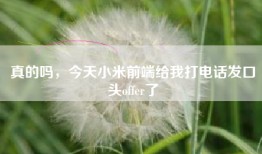真的吗，今天小米前端给我打电话发口头offer了
