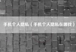 手机个人隐私（手机个人隐私在哪找）