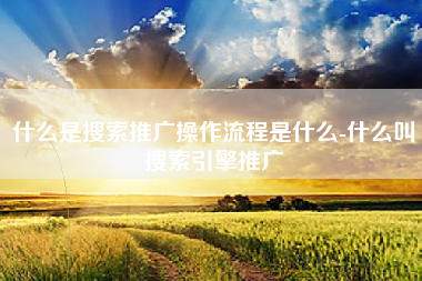 什么是搜索推广操作流程是什么-什么叫搜索引擎推广