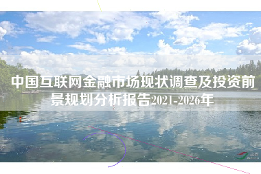 中国互联网金融市场现状调查及投资前景规划分析报告2021-2026年