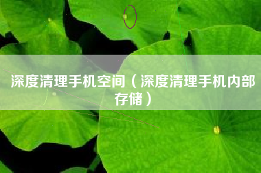 深度清理手机空间（深度清理手机内部存储）