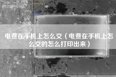 电费在手机上怎么交（电费在手机上怎么交的怎么打印出来）