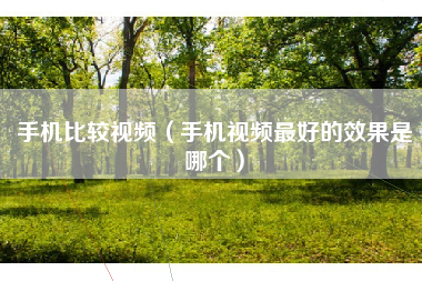 手机比较视频（手机视频最好的效果是哪个）